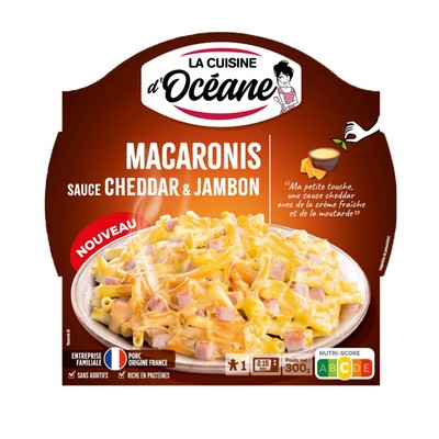 Macaronis sauce cheddar et jambon 300g